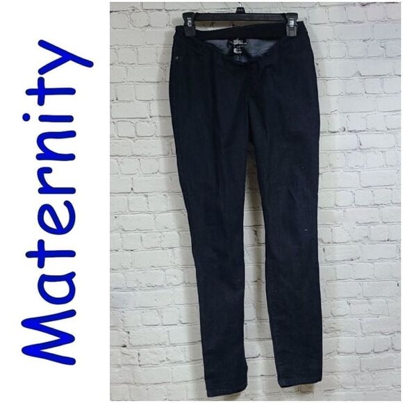 Heidi Klum Loved Maternity Dark Blue Jeans Legging UnderBelly Skinny Jegging - Picture 1 of 10